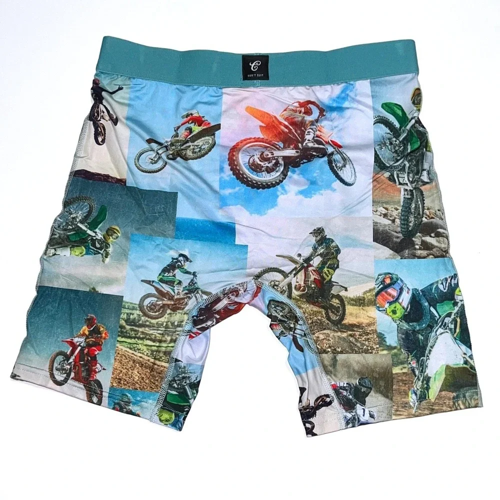 Contenders Tyler D Mens Motocross Boxer Briefs Small‎ Blue Orange Dont Quit NEW